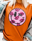 Smiley Face Sparkly Valentines Tee