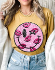 Smiley Face Sparkly Valentines Tee