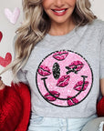 Smiley Face Sparkly Valentines Tee