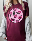 Smiley Face Sparkly Valentines Tee