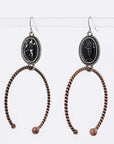 Turquoise Textured Drop Western Earrings