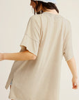 La Miel Mineral Washed Oversized Short Sleeve Top