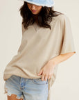 La Miel Mineral Washed Oversized Short Sleeve Top