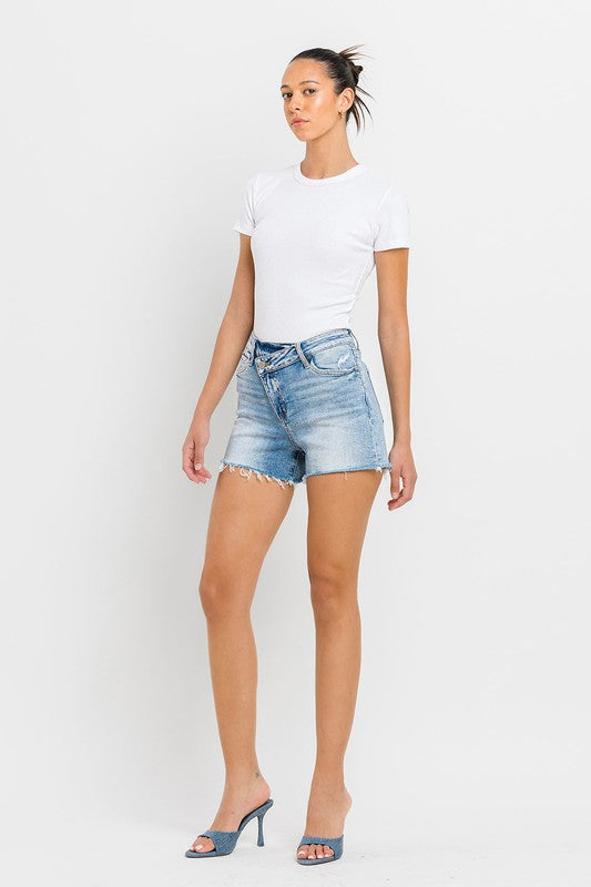 VERVET by Flying Monkey High Rise Criss Cross Shorts