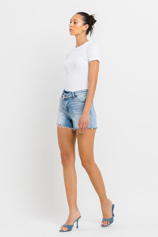 VERVET by Flying Monkey High Rise Criss Cross Shorts