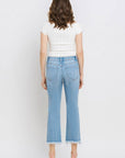 VERVET by Flying Monkey High Rise Frayed Hem Crop Straight Jeans