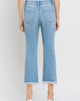 VERVET by Flying Monkey High Rise Frayed Hem Crop Straight Jeans