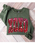 XOXO PLUS Faux Sequin Valentine Sweatshirt