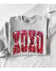 XOXO PLUS Faux Sequin Valentine Sweatshirt