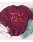 XOXO PLUS Faux Sequin Valentine Sweatshirt