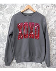 XOXO PLUS Faux Sequin Valentine Sweatshirt