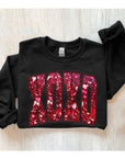 XOXO Faux Sequin Fleece Sweatshirt