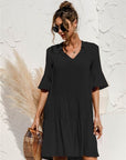 Tiered Short Sleeve Dress