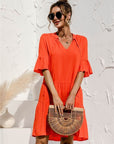 Tiered Short Sleeve Dress