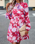 Tiered Long Sleeve Floral Dress