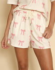 Novelty Printed Waffle Pajama and Lounge Shorts Set