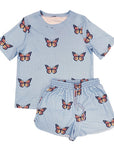 Novelty Printed Waffle Pajama and Lounge Shorts Set