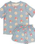 Novelty Printed Waffle Pajama and Lounge Shorts Set