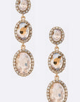 Crystal Oval Drop Statement Earrings