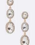 Crystal Oval Drop Statement Earrings