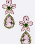 Crystal Flower Chandelier Earrings