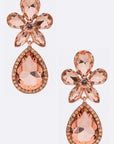 Crystal Flower Chandelier Earrings