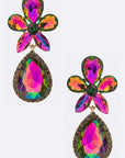 Crystal Flower Chandelier Earrings