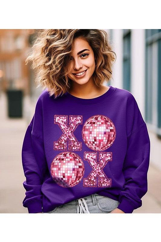 XOXO Faux Sequin Valentines Sweatshirt