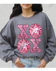 XOXO Faux Sequin Valentines Sweatshirt