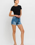 VERVET by Flying Monkey Super High Rise Button Up Mom Shorts