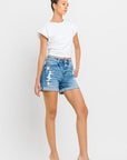 VERVET by Flying Monkey High Rise Double Cuff Shorts