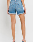 VERVET by Flying Monkey High Rise Double Cuff Shorts