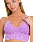 ZENANA Washed Ribbed Bra Padded Tank Top