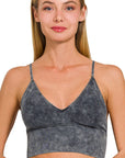 ZENANA Washed Ribbed Bra Padded Tank Top