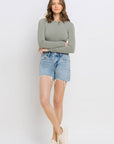 VERVET by Flying Monkey High Rise Raw Hem Shorts