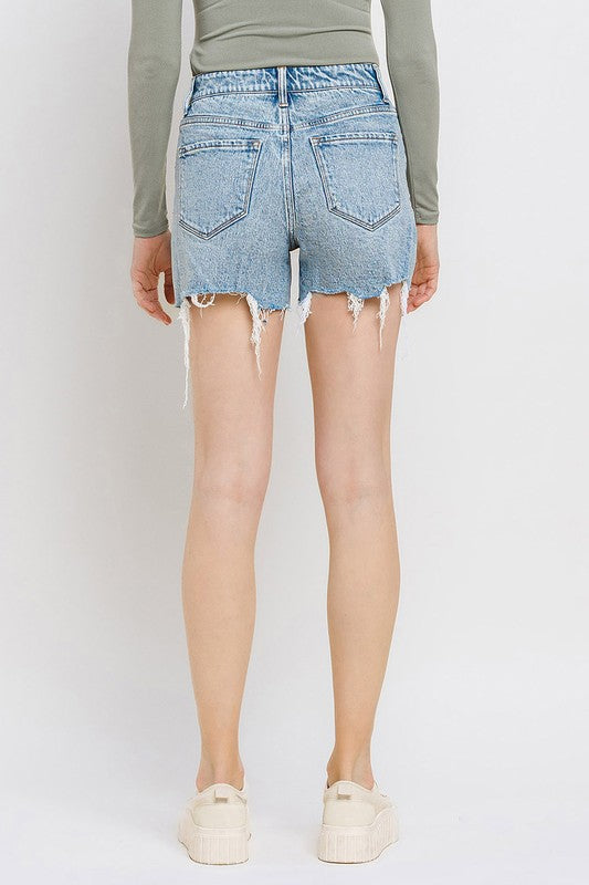 VERVET by Flying Monkey High Rise Raw Hem Shorts