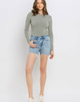 VERVET by Flying Monkey High Rise Raw Hem Shorts