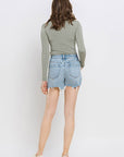 VERVET by Flying Monkey High Rise Raw Hem Shorts