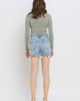 VERVET by Flying Monkey High Rise Raw Hem Shorts