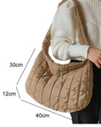 Beige Quilted Zipper Large Jennie  Shoulder Bag