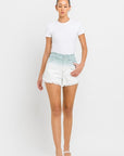 VERVET by Flying Monkey Super High Rise Paperbag Waistband Ombre Shorts