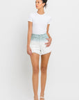 VERVET by Flying Monkey Super High Rise Paperbag Waistband Ombre Shorts