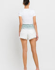 VERVET by Flying Monkey Super High Rise Paperbag Waistband Ombre Shorts