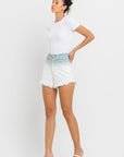 VERVET by Flying Monkey Super High Rise Paperbag Waistband Ombre Shorts