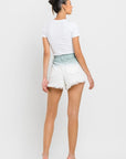 VERVET by Flying Monkey Super High Rise Paperbag Waistband Ombre Shorts