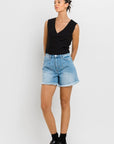 VERVET by Flying Monkey Super High Rise Pleats Shorts