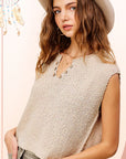 La Miel Slouchy Cropped Extended Sleeve Sweater Top