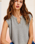 La Miel Slouchy Cropped Extended Sleeve Sweater Top