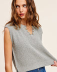 La Miel Slouchy Cropped Extended Sleeve Sweater Top