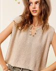 La Miel Slouchy Cropped Extended Sleeve Sweater Top